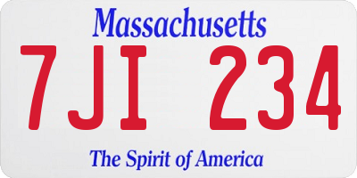 MA license plate 7JI234