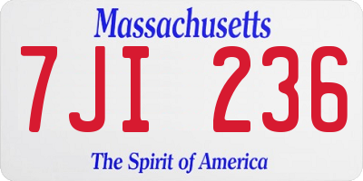 MA license plate 7JI236
