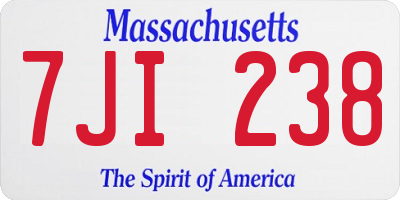 MA license plate 7JI238