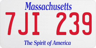 MA license plate 7JI239