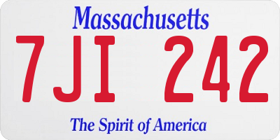 MA license plate 7JI242
