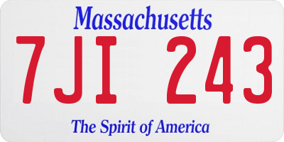 MA license plate 7JI243
