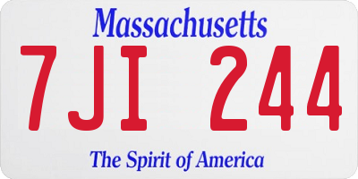 MA license plate 7JI244