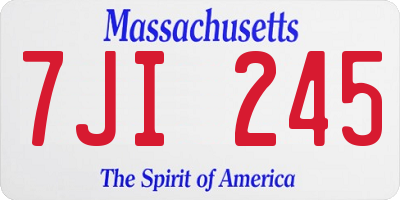 MA license plate 7JI245