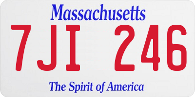 MA license plate 7JI246