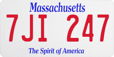 MA license plate 7JI247