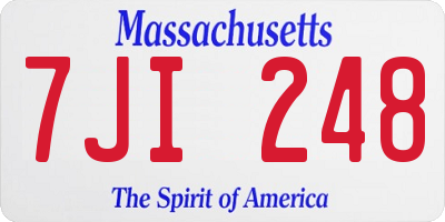 MA license plate 7JI248
