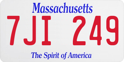 MA license plate 7JI249