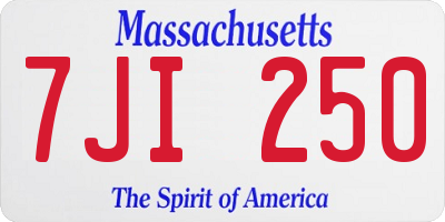 MA license plate 7JI250