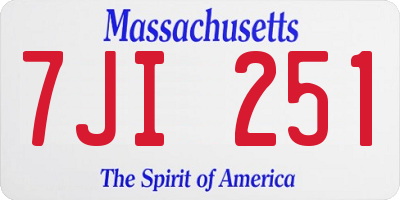 MA license plate 7JI251