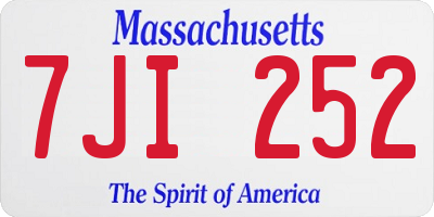 MA license plate 7JI252