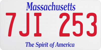 MA license plate 7JI253