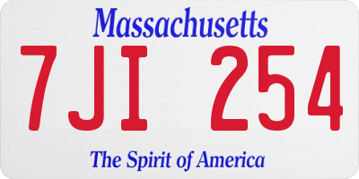 MA license plate 7JI254
