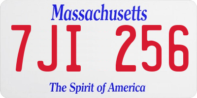 MA license plate 7JI256