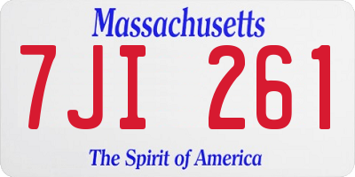 MA license plate 7JI261