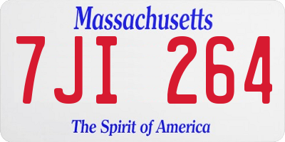 MA license plate 7JI264