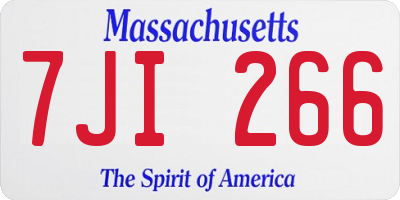 MA license plate 7JI266