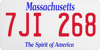 MA license plate 7JI268