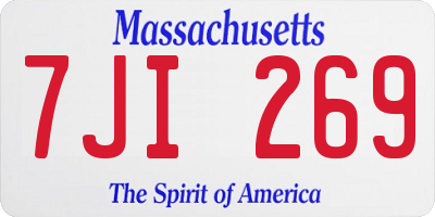 MA license plate 7JI269