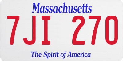 MA license plate 7JI270