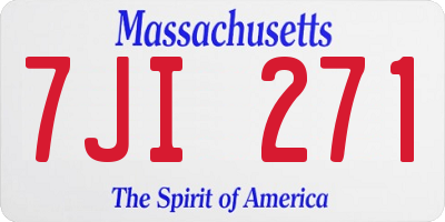 MA license plate 7JI271