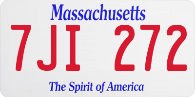 MA license plate 7JI272
