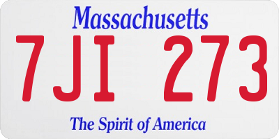 MA license plate 7JI273
