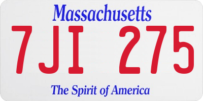MA license plate 7JI275