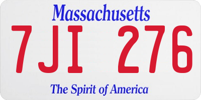 MA license plate 7JI276