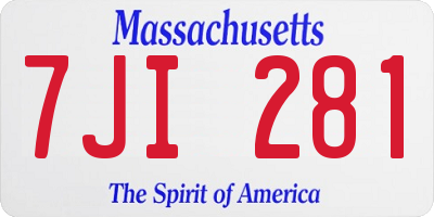MA license plate 7JI281