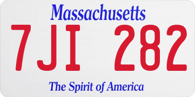 MA license plate 7JI282