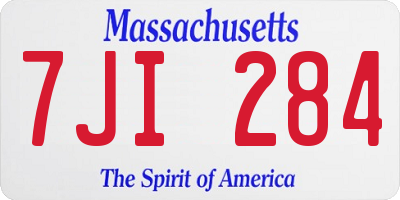 MA license plate 7JI284