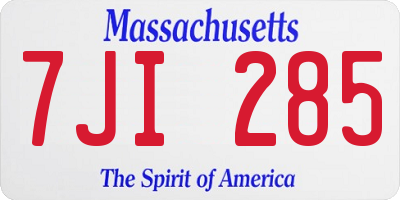 MA license plate 7JI285