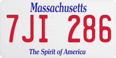 MA license plate 7JI286