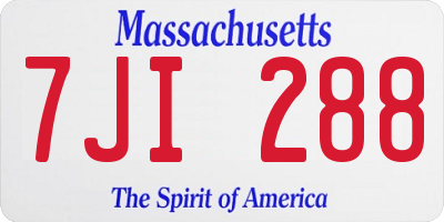 MA license plate 7JI288