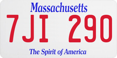 MA license plate 7JI290
