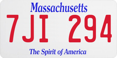 MA license plate 7JI294