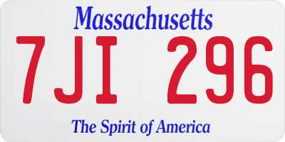 MA license plate 7JI296
