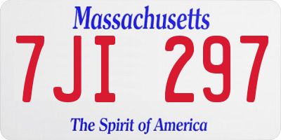 MA license plate 7JI297