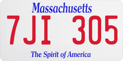MA license plate 7JI305