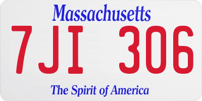 MA license plate 7JI306