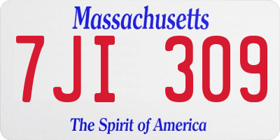 MA license plate 7JI309