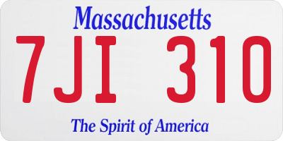 MA license plate 7JI310