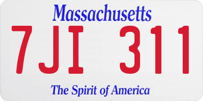 MA license plate 7JI311