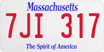 MA license plate 7JI317