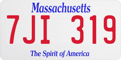 MA license plate 7JI319