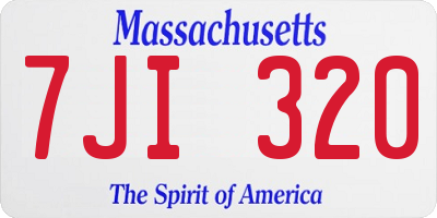 MA license plate 7JI320