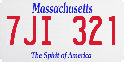 MA license plate 7JI321