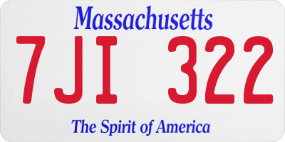 MA license plate 7JI322