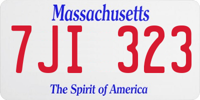 MA license plate 7JI323
